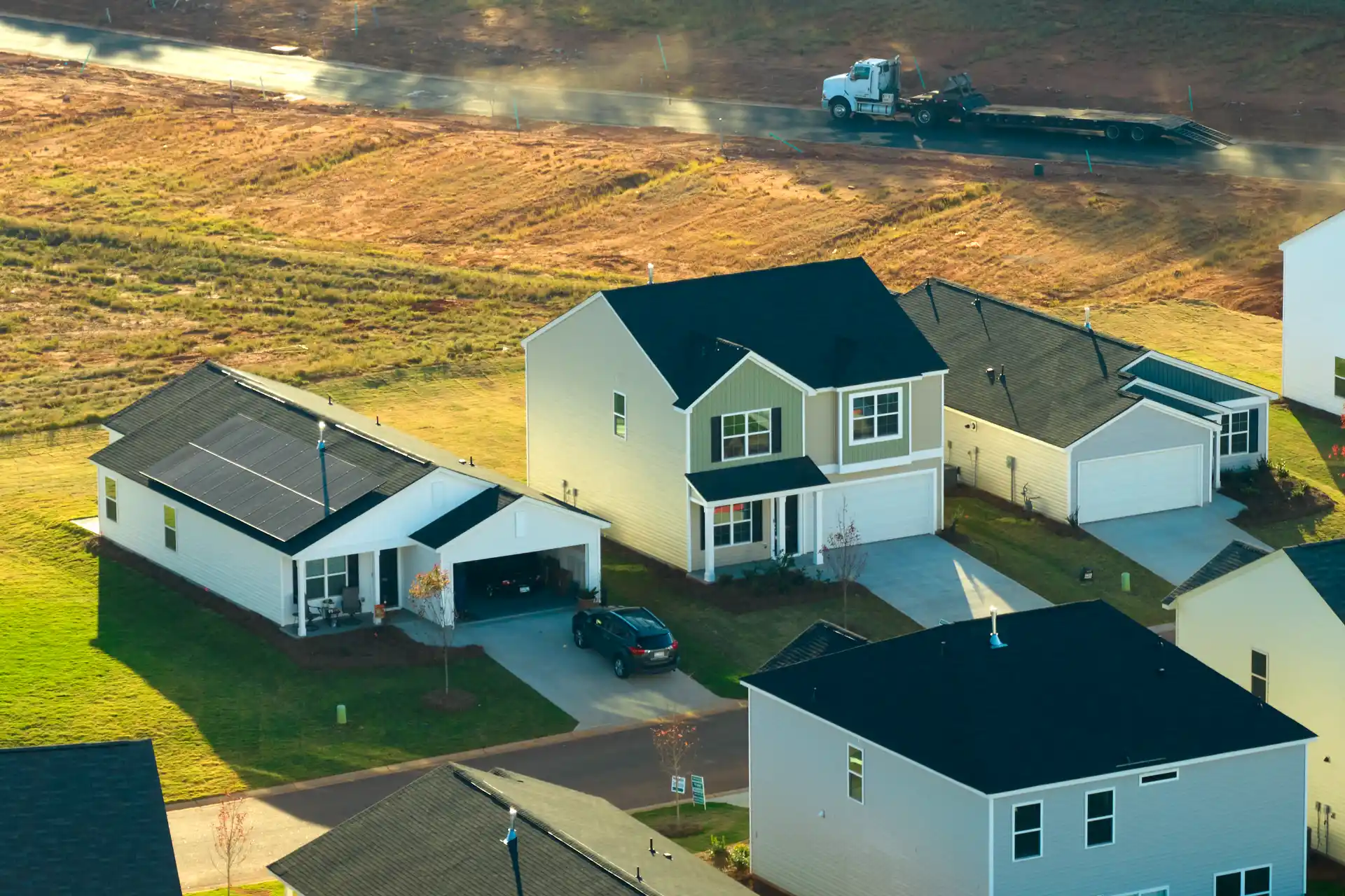 view-from-above-of-densely-built-residential-house